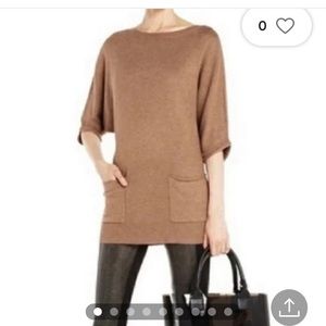 BCBG MAXAZRIA Nevena Tunic sweater, S, camel